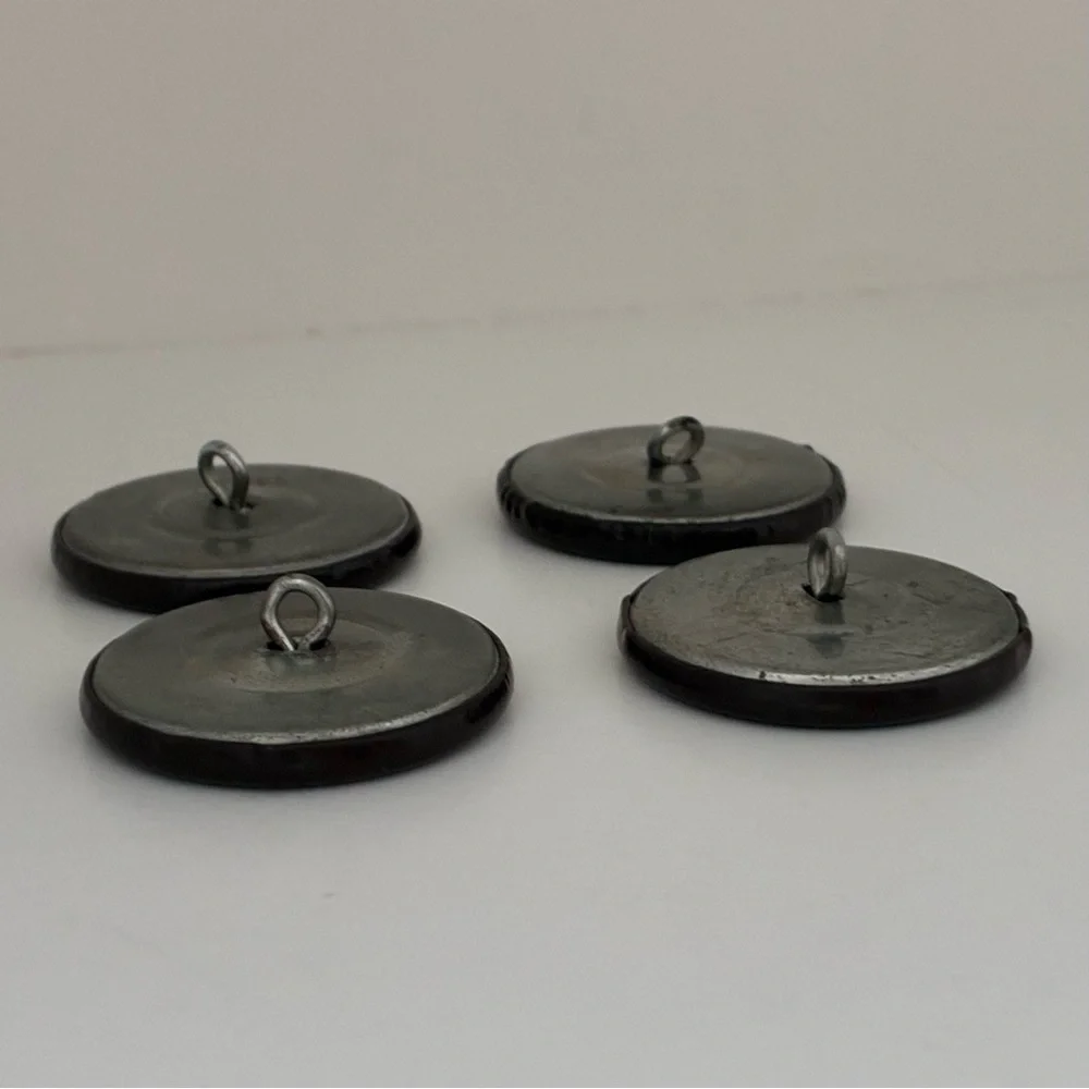 Vintage 1950s/1960s Large Sewing Buttons Set of 4: Black